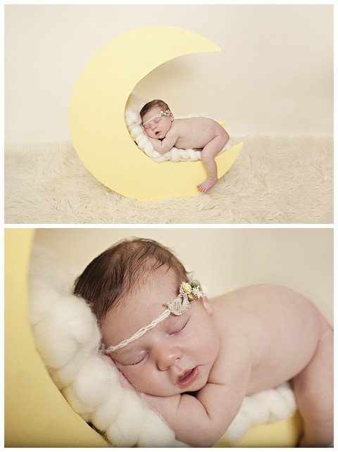 Avalee on moon prop in tampa photography studio