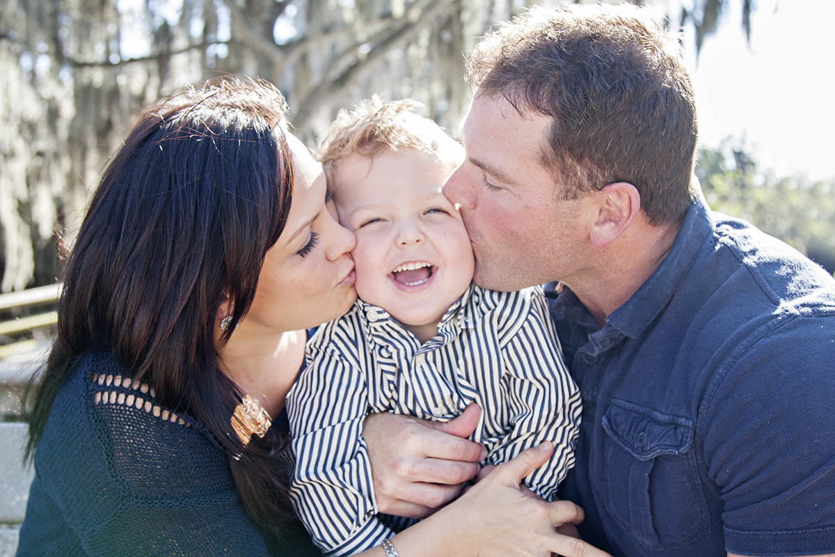 Kisses to baby boy for Family photos in Oldsmar