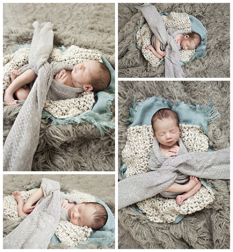 grey and blue newborn photo combination