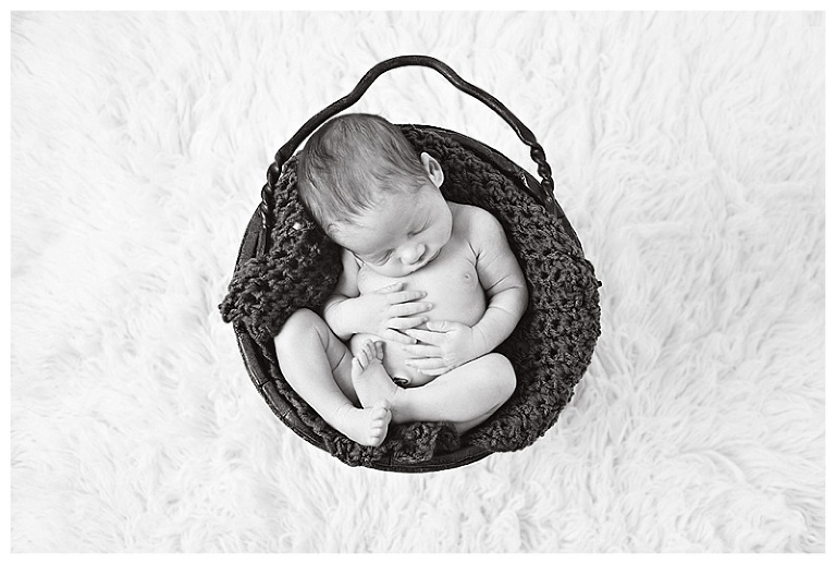 black and white newborn photography