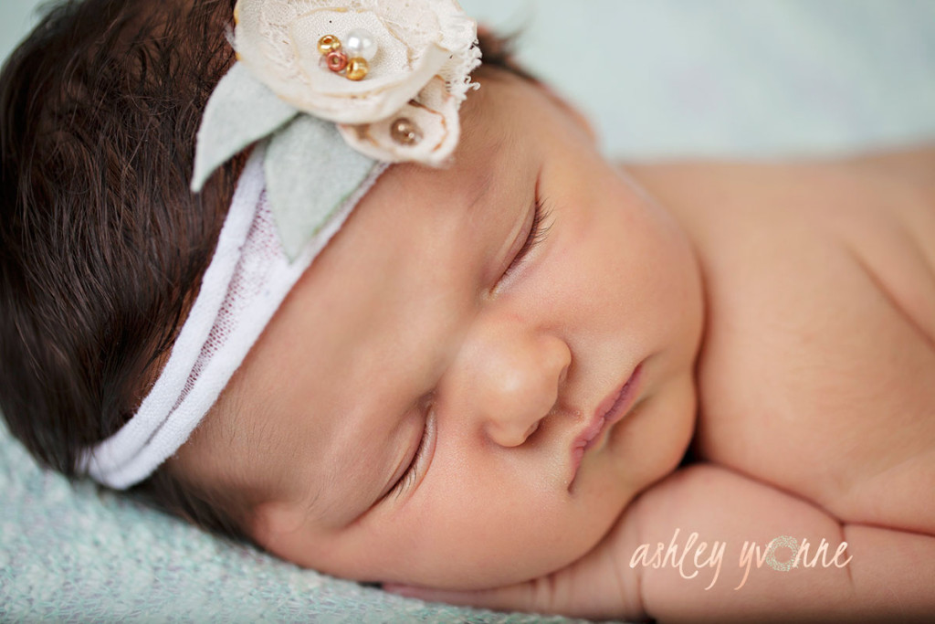 detail of newborn face